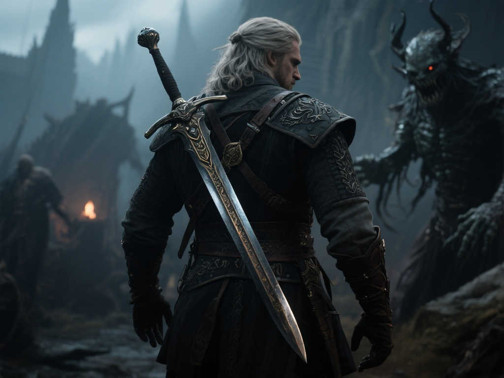 《巫师》第五季网飞剧集：杰洛特全新造型亮相，手持神秘新剑